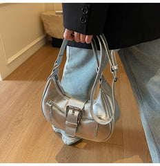 Bucked Faux Shoulder Bag Leather