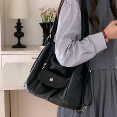 Leather Shoulder Bag Faux Plain