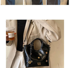 Handle Faux Leather Bag Bucket Top