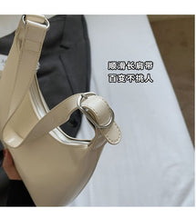 Faux Lettering Leather Shoulder Bag