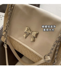 Bag Flap Woven Shoulder Bow