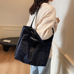 Tote Denim Leopard Bag Print