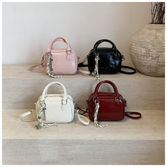 Bag Faux Leather Handle Lettering Crossbody Top