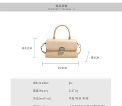 Bag Top Plain Leather Handle Flap Crossbody Faux