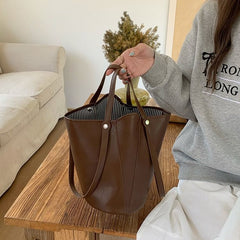 Leather Bucket Bag Faux