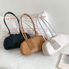 Faux Shoulder Leather Bag Plain