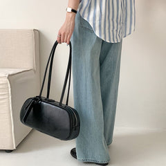 Faux Shoulder Leather Bag Plain