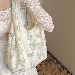 Butterfly Print Fabric Tote Bag