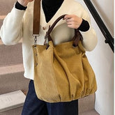 Plain Ribbed Tote Bag