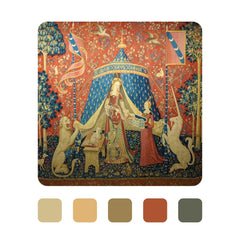 Vestido medieval de tapiz de La Dama y el Unicornio