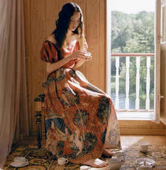 Vestido medieval de tapiz de La Dama y el Unicornio