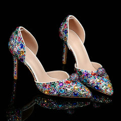 Large Size 9cm Pointy Design Colorful High Heel