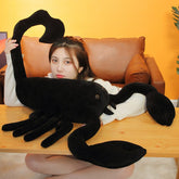 Peluche de escorpión negro realista de gran tamaño, simulación de animal de compañía, muñecos creativos, juguetes de peluche para Navidad y cumpleaños.