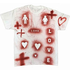 Love Red Graffiti Print T-Shirt