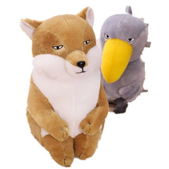 Lovely  Buddha Cute Funeral Sitting Beaked Bird Whale Head Stork And Fox Plush Toy Doll funny Doll Gift