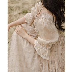 Vestido de hada de encaje estilo vintage princesa romántica Royalcore de Luna Gold