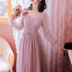 Vestido de princesa de hadas con encaje estilo vintage romántico de Misty Grace