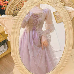 Vestido de princesa de hadas con encaje estilo vintage romántico de Misty Grace