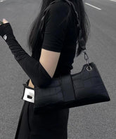 Modern Black Faux Leather Satchel Bags