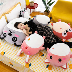 NEU 80CM Großes weiches gefülltes Kaninchen Panda Katze Fuchs Kissen Kawaii Plüschtiere Katzenkissen Spielzeug für Kinder