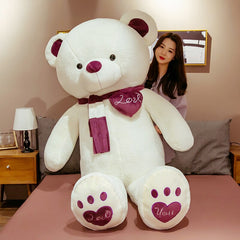 Neu 1PC 80CM/100CM 4 Farben Teddybär Mit Schal Kuscheltiere LIEBE Plüsch Spielzeug Teddybär puppe Liebhaber Geburtstag Baby Mädchen Geschenk