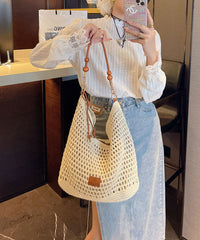 Apricot Bag Shoulder Capacity Straw Large Woven