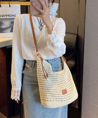 Apricot Bag Shoulder Capacity Straw Large Woven