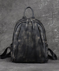 Large Backpack Capacity Leather Versatile Black Calf Bag