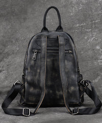 Large Backpack Capacity Leather Versatile Black Calf Bag