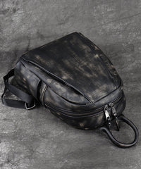 Large Backpack Capacity Leather Versatile Black Calf Bag