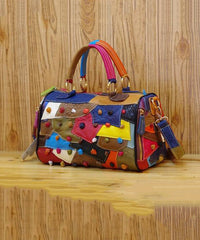 Boutique Polychrome Calf Leather patchwork Tote Handbag