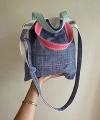 Casual Blue Versatile Canvas Satchel Bags