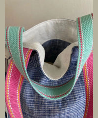 Casual Blue Versatile Canvas Satchel Bags