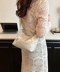 Chinese Style Beige Embroidered Crossbody Bag II038