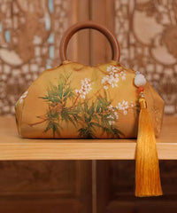 Chinese Style Jade And Bamboo Design Women Handbag