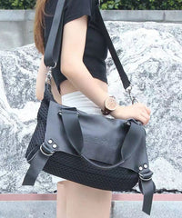 High-Capacity Casual Black Messenger Bag