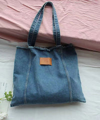 High-Capacity Torn Edge Denim Shoulder Bag SX1018