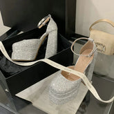 High-heeled Square-toe Sandals