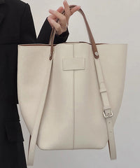 Large Capacity Beige Bucket Minimalist Bag