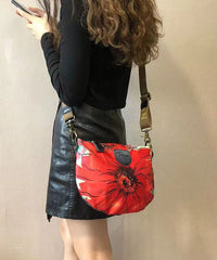 Retro Red Print Versatile CrossBody Bag