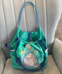 Style Embroidery Large Capacity Nylon Shopping Bag SX1014