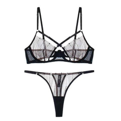 Cross-laced Lace lingerie Set
