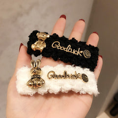 Kaninchen Plüsch Haarspangen