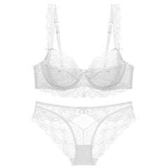 New Hollow Ultra Thin Lace Sexy Bralette Set
