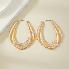 Geometric Oval Earrings