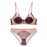 New Sexy Lingerie Thin Lace Deep V Bralette Set