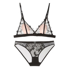Sexy Triangle Padded Bralette Brief Lingerie Set