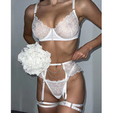 Chain See-through Lace Lingerie Set