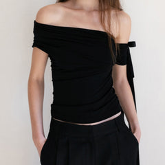 Off-The-Shoulder Mesh Lace Strapless Top