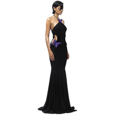 Halter Neck Butterfly Out Backless Cocktail Dresses
